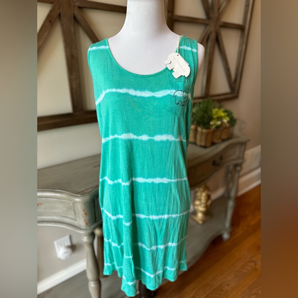 Aqua Ivory Ella Striped Sleeveless Dress